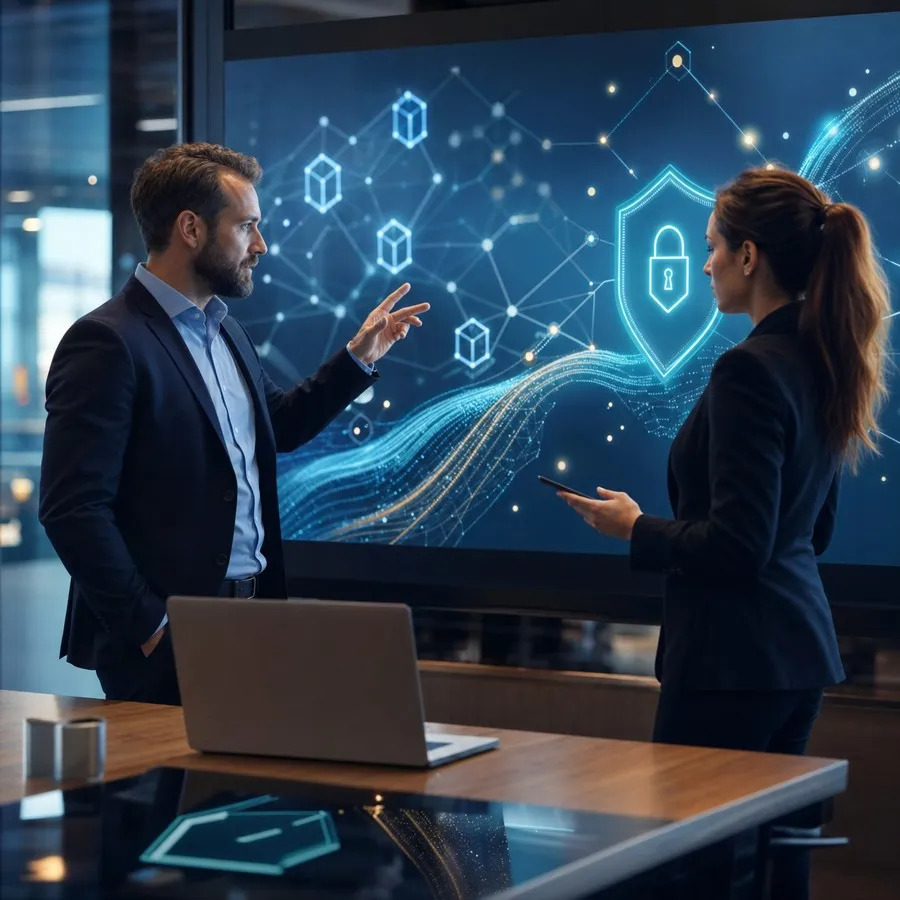 Équipe éditoriale MrCrypto en réunion fintech